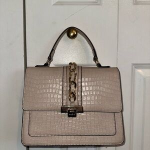 ALDO Elegant Cream Croc-Embossed Handbag